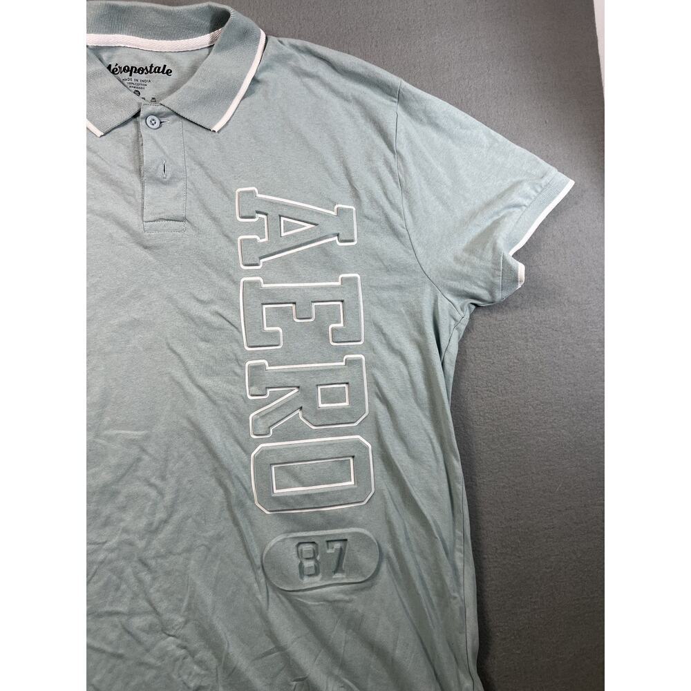 Aéropostale AERO 87 Men's Large Gray Polo Shirt Casual Short Sleeve Golf Size 2X